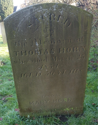 Photo of the grave of THOMAS HORN