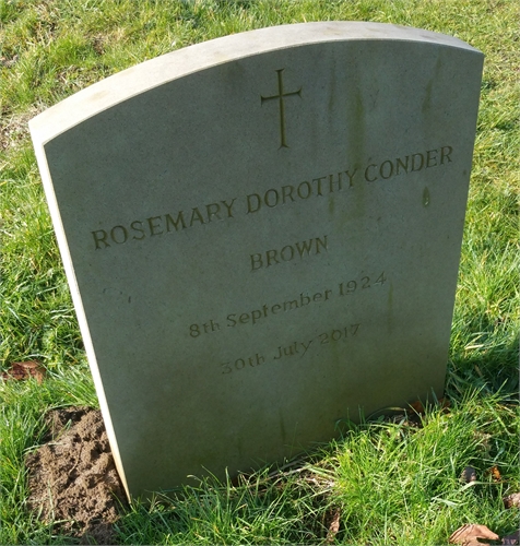 Photo of the grave of ROSEMARY DOROTHY CONDER BROWN