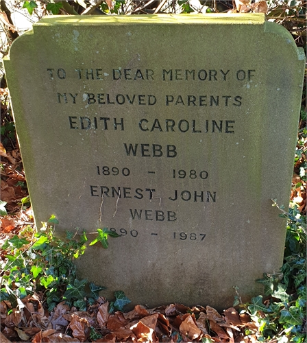 Photo of the grave of EDITH CAROLINE WEBB (née GARRETT)