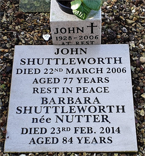 Photo of the grave of JOHN SHUTTLEWORTH