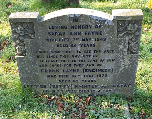 Photo of the grave of (FRANK) FRANCIS JAMES PAYNE